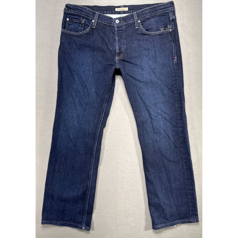 James Jeans Travis The Straight Mens 40x30 (38x30) Button Fly‎ Dark Wash Preppy